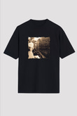 Marilyn Monroe Baskılı Unisex Siyah Oversize Tişört
