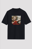 Marilyn Monroe Baskılı Unisex Siyah Oversize Tişört