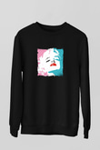 Marilyn Monroe Baskılı Unisex Siyah Sweatshirt