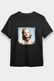 Marilyn Monroe Baskılı Unisex Siyah Tişört