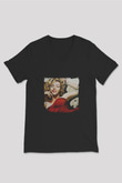 Marilyn Monroe Baskılı Unisex Siyah V Yaka Tişört