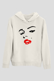 Marilyn Monroe Beyaz Unisex Kapşonlu Sweatshirt