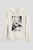 Marilyn Monroe Beyaz Unisex Kapşonlu Sweatshirt