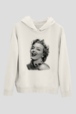 Marilyn Monroe Beyaz Unisex Kapşonlu Sweatshirt