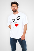 Marilyn Monroe Beyaz Unisex Oversize Tişört T-Shirt