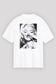 Marilyn Monroe Beyaz Unisex Oversize Tişört T-Shirt