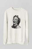 Marilyn Monroe Beyaz Unisex Sweatshirt