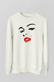 Marilyn Monroe Beyaz Unisex Sweatshirt