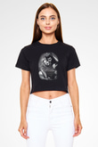 Marilyn Monroe Siyah  Crop Top Tişört