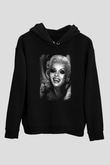 Marilyn Monroe Siyah Unisex Hoodie