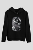 Marilyn Monroe Siyah Unisex Kapüşonlu Sweatshirt