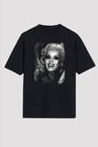 Marilyn Monroe Siyah Unisex Oversize Tişört T-Shirt