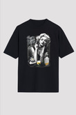 Marilyn Monroe Siyah Unisex Oversize Tişört T-Shirt