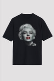 Marilyn Monroe Siyah Unisex Oversize Tişört T-Shirt