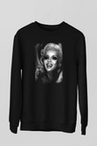 Marilyn Monroe Siyah Unisex Sweatshirt