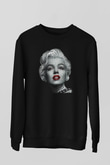 Marilyn Monroe Siyah Unisex Sweatshirt