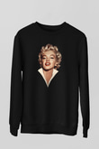 Marilyn Monroe Siyah Unisex Sweatshirt