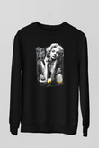 Marilyn Monroe Siyah Unisex Sweatshirt