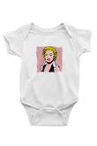 Marilyn Monroe Unisex Baskılı Beyaz Bebek Body - Zıbın