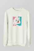 Marilyn Monroe Unisex Baskılı Beyaz Sweatshirt