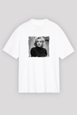 Marilyn Monroe Unisex Baskılı Beyaz Tişört