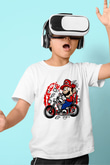 Mario Chopper Rider Beyaz Unisex Çocuk Tişört