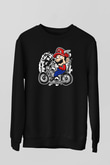 Mario Chopper Rider Siyah Unisex Sweatshirt