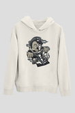 Mario Skull Karting Racer Baskılı Beyaz Unisex Hoodie