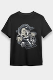 Mario Skull Karting Racer Baskılı Siyah Unisex Tişört