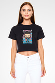 Mark Hoppus Blink 182 Baskılı  Siyah  Crop Top Tişört