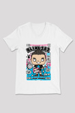 Mark Hoppus Blink 182 Baskılı Unisex Beyaz V Yaka Tişört