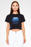 Markus Schulz Siyah Crop Top Tişört