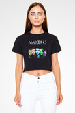 Maroon 5 Siyah Crop Top Tişört