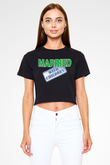 Married with Children Siyah Crop Top Tişört