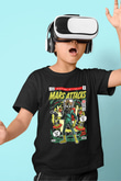 Mars Attacks Baskılı Unisex Siyah Çocuk Tişört