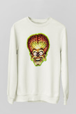 Mars Attacks Beyaz Unisex Sweatshirt