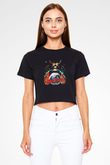 Mars Attacks Siyah Crop Top Tişört