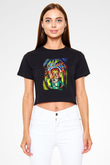 Mars Attacks Siyah   Crop Top Tişört