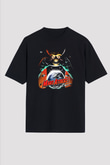 Mars Attacks Siyah Unisex Oversize Tişört