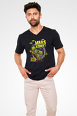 Mars Attacks Siyah Unisex  V Yaka Tişört