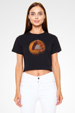 Mars Siyah  Crop Top Tişört