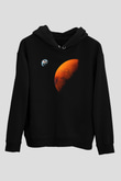Mars Siyah Unisex Hoodie