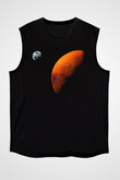 Mars Siyah Unisex Kolsuz Tişört