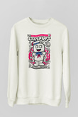 Marshmallow Baskılı Unisex Beyaz Sweatshirt