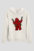 Marshmallow Merc Baskılı Beyaz Unisex Hoodie