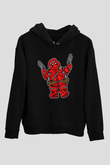 Marshmallow Merc Baskılı Siyah Unisex Hoodie