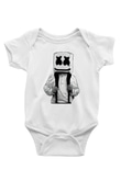 Marshmello Baskılı Beyaz Unisex Bebek Body - Zıbın