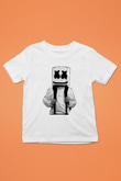 Marshmello Baskılı Beyaz Unisex Çocuk Tişört