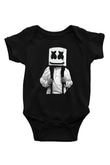 Marshmello Baskılı Siyah Bebek Body - Zıbın