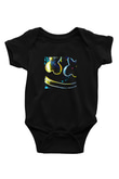 Marshmello Baskılı Unisex Siyah Bebek Body - Zıbın